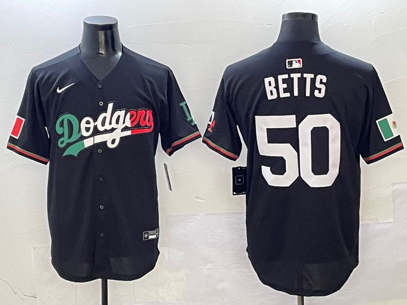 Men Los Angeles Dodgers #50 Betts Black Mexico Nike 2025 MLB Jersey style 1->los angeles dodgers->MLB Jersey